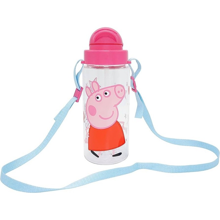 Sticla apa din tritan cu snur, Peppa Pig 500 ml Transparent 500 ml
