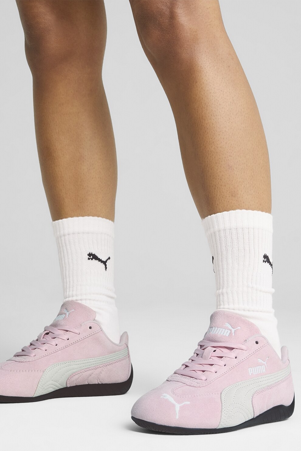 Puma, Pantofi sport Speedcat OG unisex din piele intoarsa, Alb