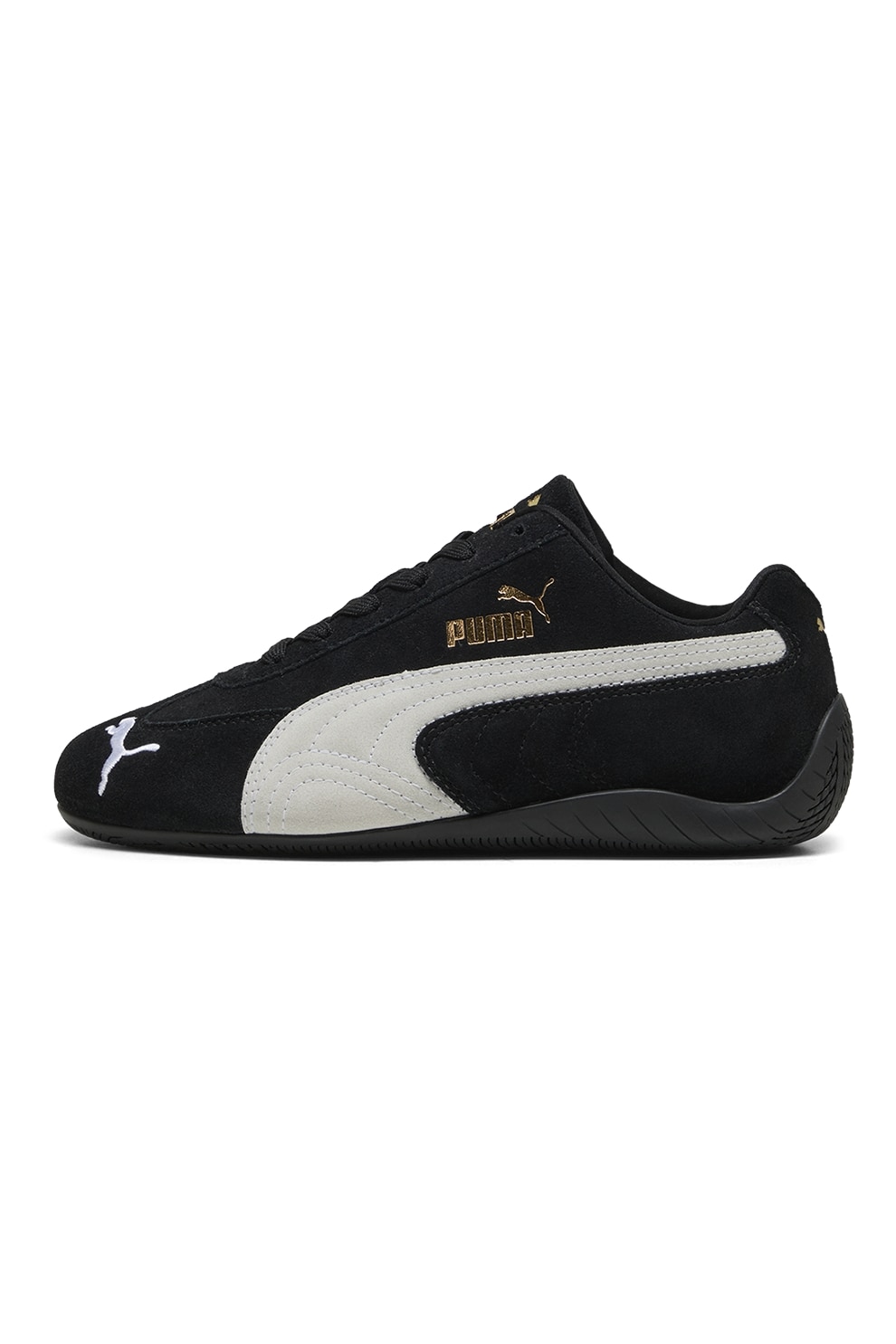 Puma, Pantofi Speedcat OG sport din piele intoarsa, Alb, Negru, 35.5 EU