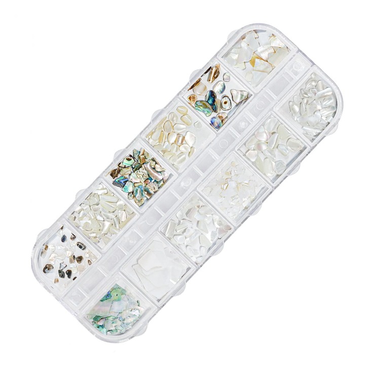 Körömkagylók, GNB-LAB, 12 darabos készlet, többszínű