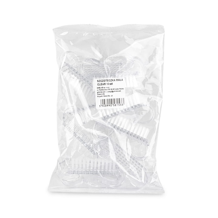 10 darabos manikűr ecset készlet, GNB-LAB, átlátszó, 4x6cm