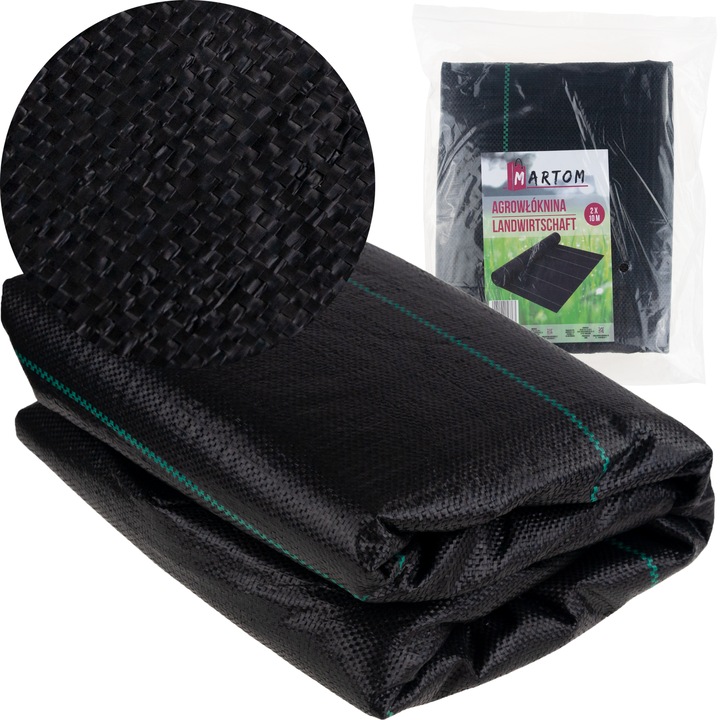 Folie solar, Martom, 2 x 10 m, Polipropilena, Negru