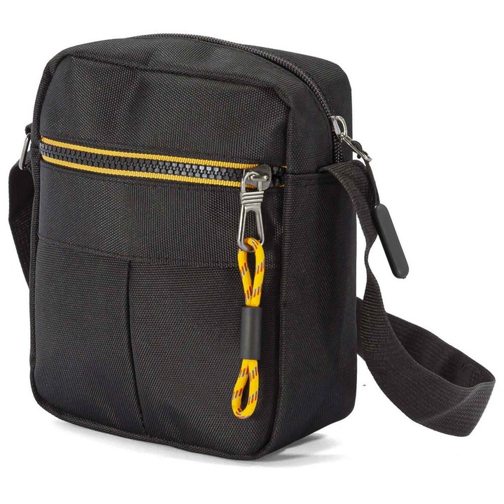 Geanta de umar Benzi BZ 5828, 15x19x7 cm, poliester, bareta reglabila, negru