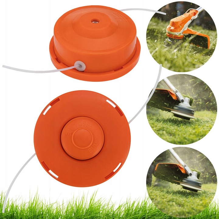 Cap de taiere pentru cositoare cu fir, Ruffberg, M10 x 1,25 mm, rezistent la impact, compatibil cu majoritatea cositoarelor, portocalie, 116x76mm