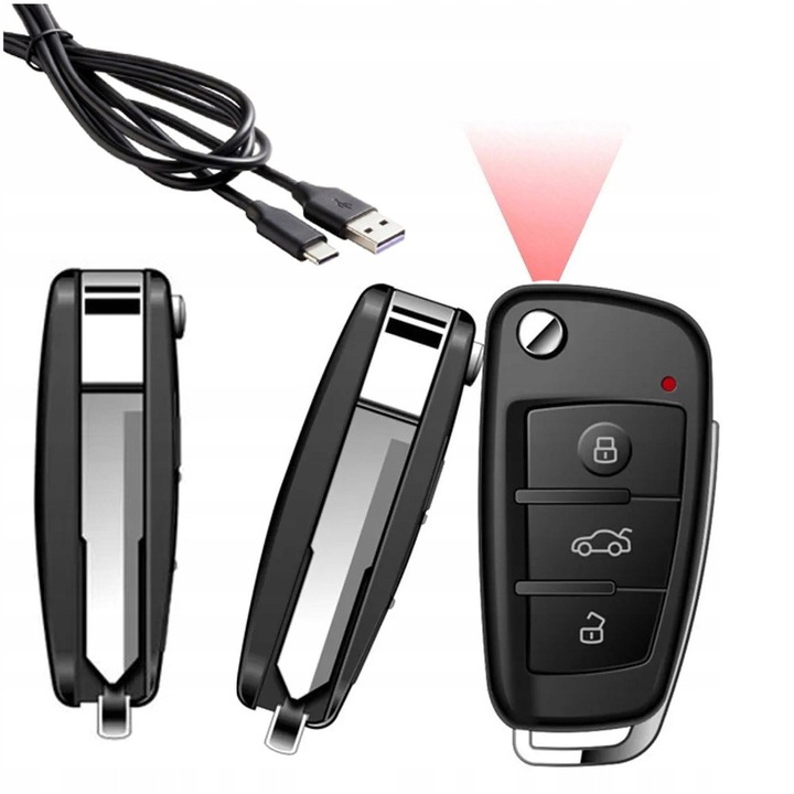 Mini camera spion Ruffberg Keycam, 1920x1080P, detectie miscare, nocturna, USB-C, set complet