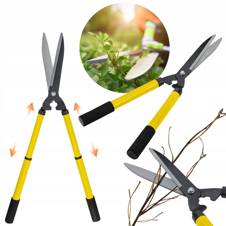 Foarfeca telescopica pentru gradinarit Ruffberg, 56-73 cm, latime 350 mm, greutate 0,9 kg, cu maner din spuma