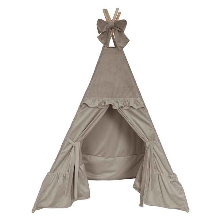 Decordruk VELVET VE2282 gyermek TIPI sátor, homokszínű, 160x180x110cm, 4 db-os rúd szett