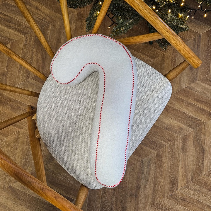 Dekoratív karácsonyi párna Decordruk, fehér, 45x20cm