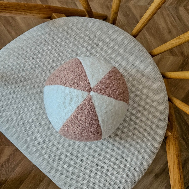 Decordruk díszpárna, fehér/rózsaszín, 20cm