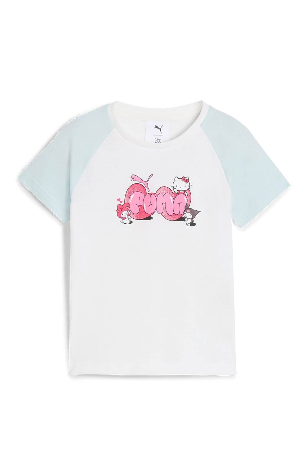 Puma, Tricou cu imprimeu Hello Kitty, Roz pastel, Alb murdar, 98 CM