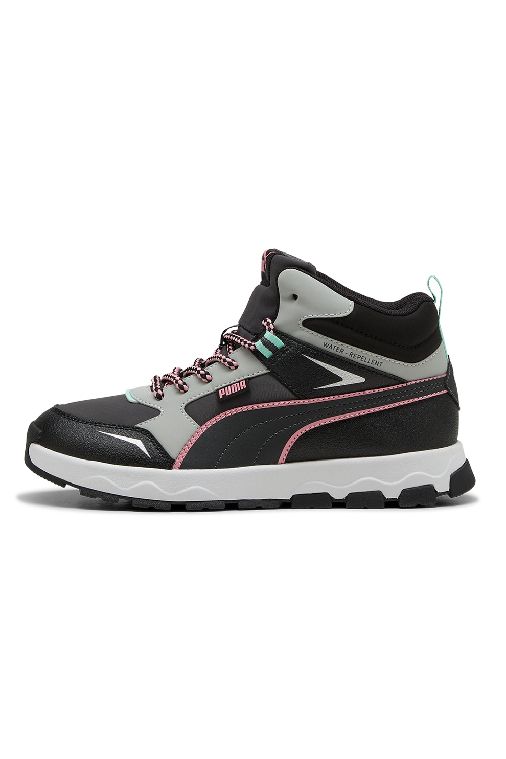 Puma, Pantofi sport mid-high cu finisaj rezistent la apa Evolve Trail, Negru, Gri deschis, 38 EU