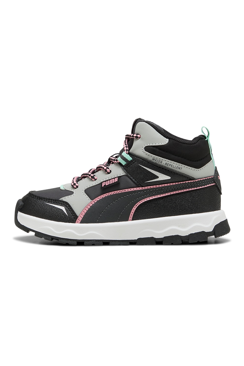 Puma, Pantofi sport mid-high cu finisaj rezistent la apa Evolve, Negru, Gri deschis, 28.5 EU
