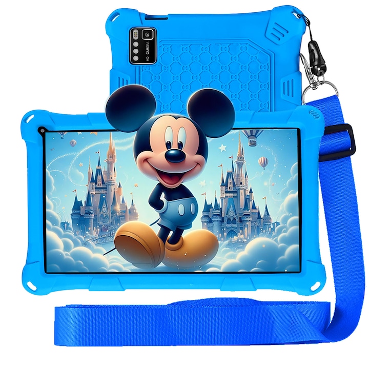 Tableta LULUGTI 7 inch, Android 13, 64GB, WiFi, carcasa rezistenta la socuri, albastra