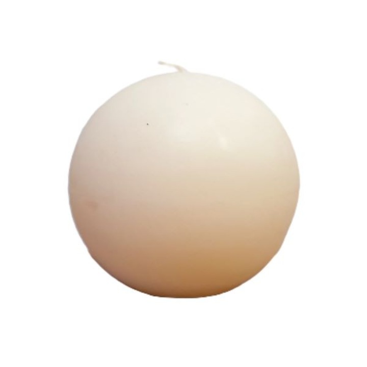 Rusztikus gömb gyertya 150 mm, 1 darab, fehér