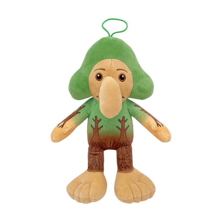 Плюшена играчка Brainrot, Flippy, със закачалка, модел Tree Man Brr Brr Patapim, мека играчка за деца, 28 x 22 см, зелена