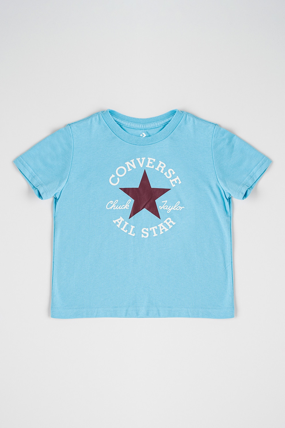 Converse, Tricou cu imprimeu logo Chuck Patch, Alb, Turcoaz, 122-128 CM