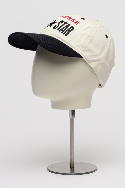 Converse, Sapca de bumbac cu logo brodat, Negru, Alb murdar