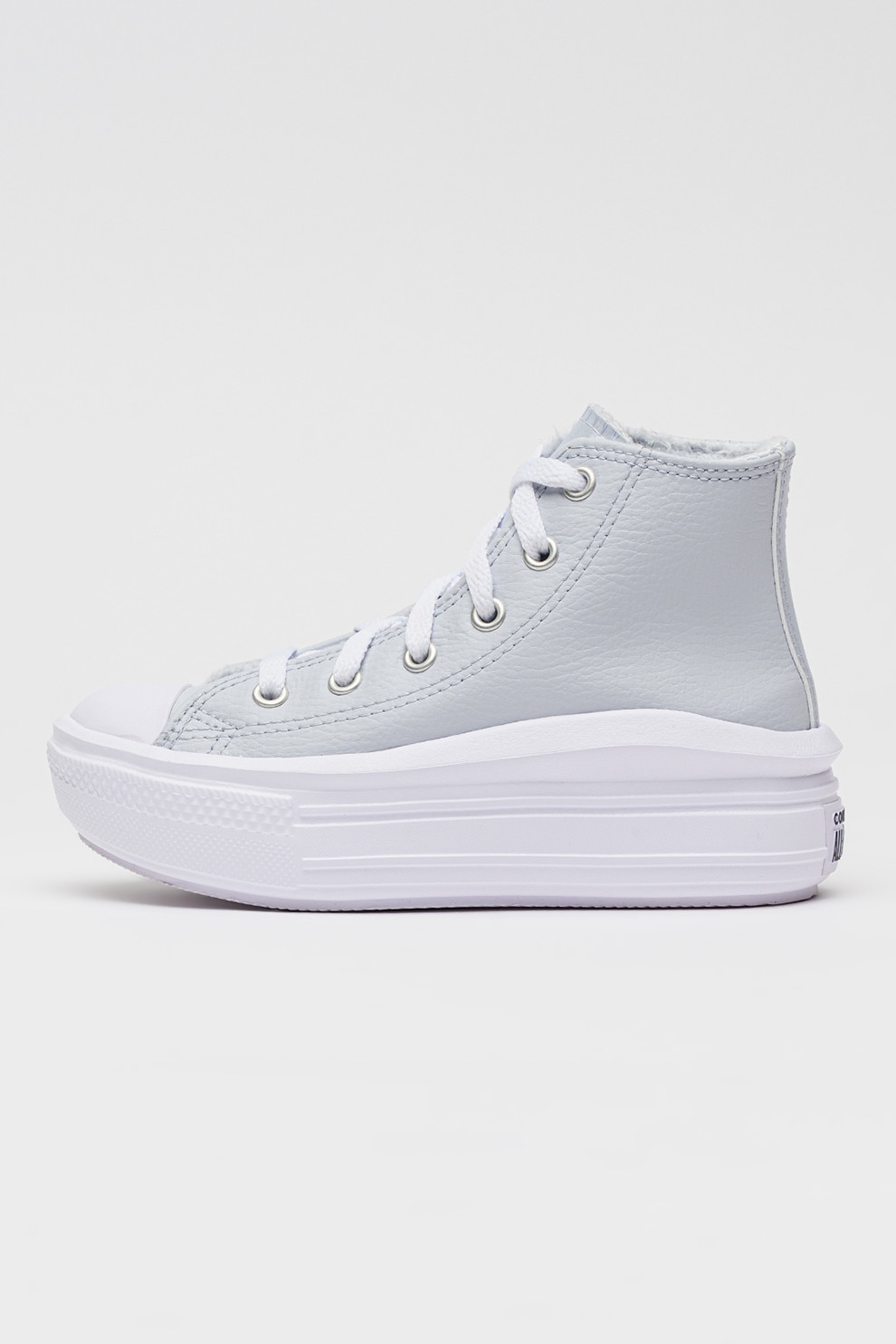 Converse, Tenisi All Star Move mid-cut pufosi cu logo, Alb, Gri deschis, 33.5 EU