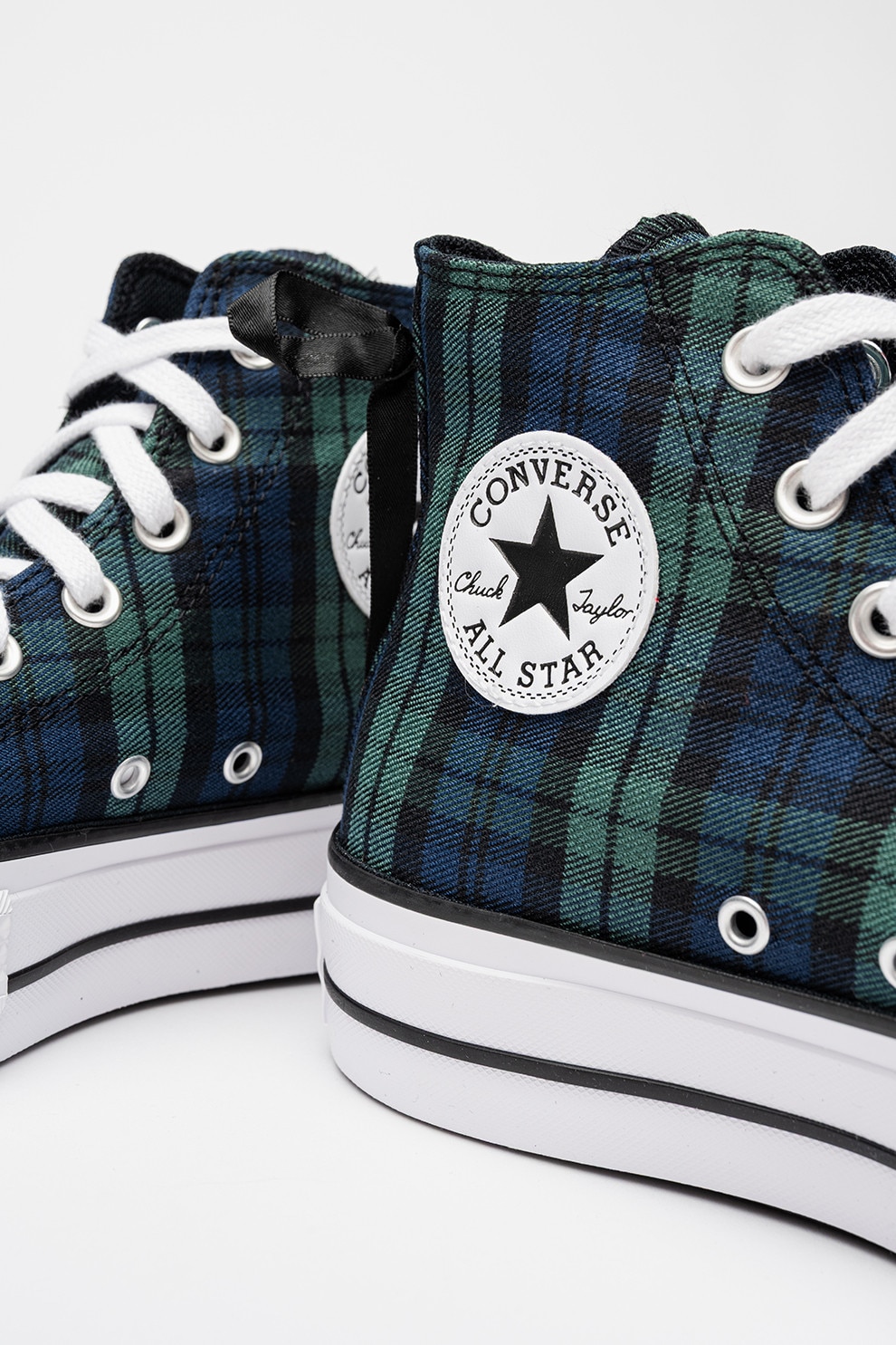 Converse, Tenisi high-cut cu model in carouri Chuck Taylor All