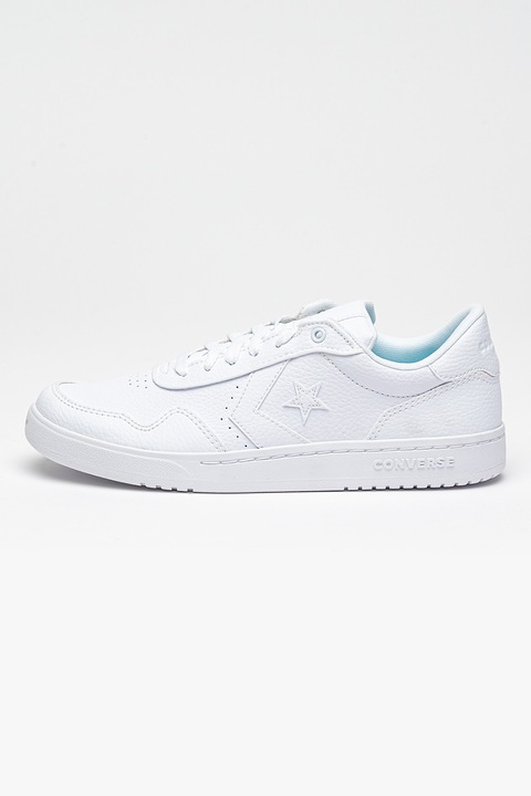 Converse, Pantofi sport din piele ecologica cu logo, Alb optic