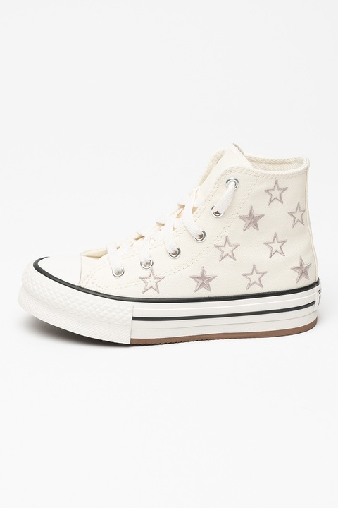 Converse, Tenisi high-top Chuck Taylor All Star cu stele, Crem