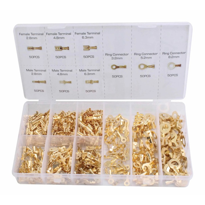 Conectori electrici neizolati Asta, 450 bucati