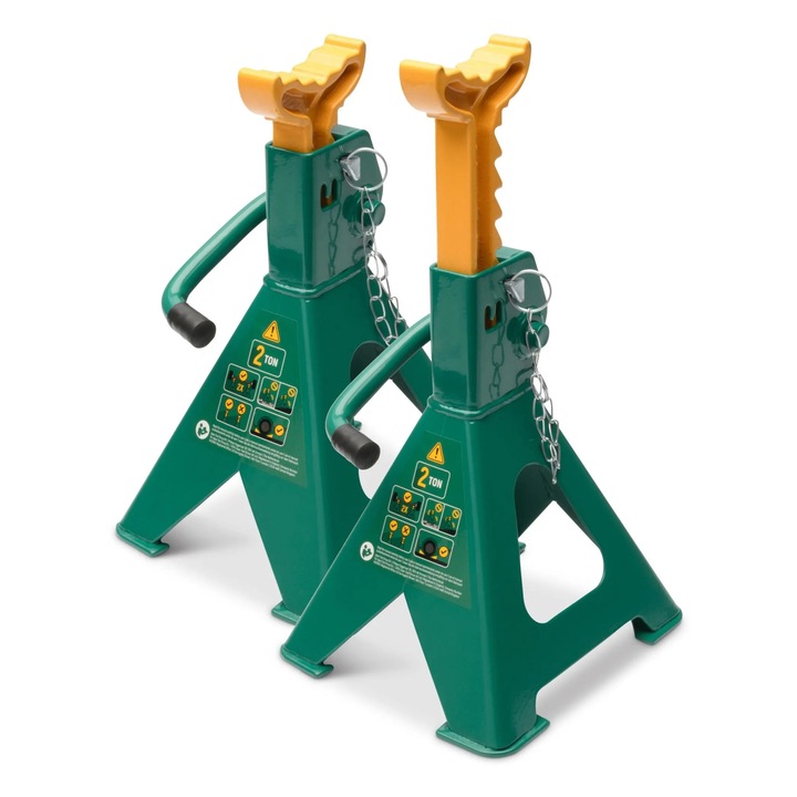 Suporti auto 2T, Sata, constructie din otel, reglabil 278mm-425mm, baza 195mm x 180mm, set