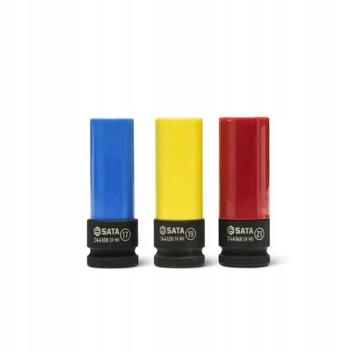 Chei tubulare de impact de 1/2" SATA pentru felgi aluminiu, 17x19x21mm, finisaj negru, rezistent la coroziune