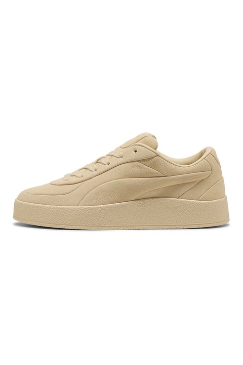 Puma, Pantofi sport low cut de piele intoarsa, Camel, 8