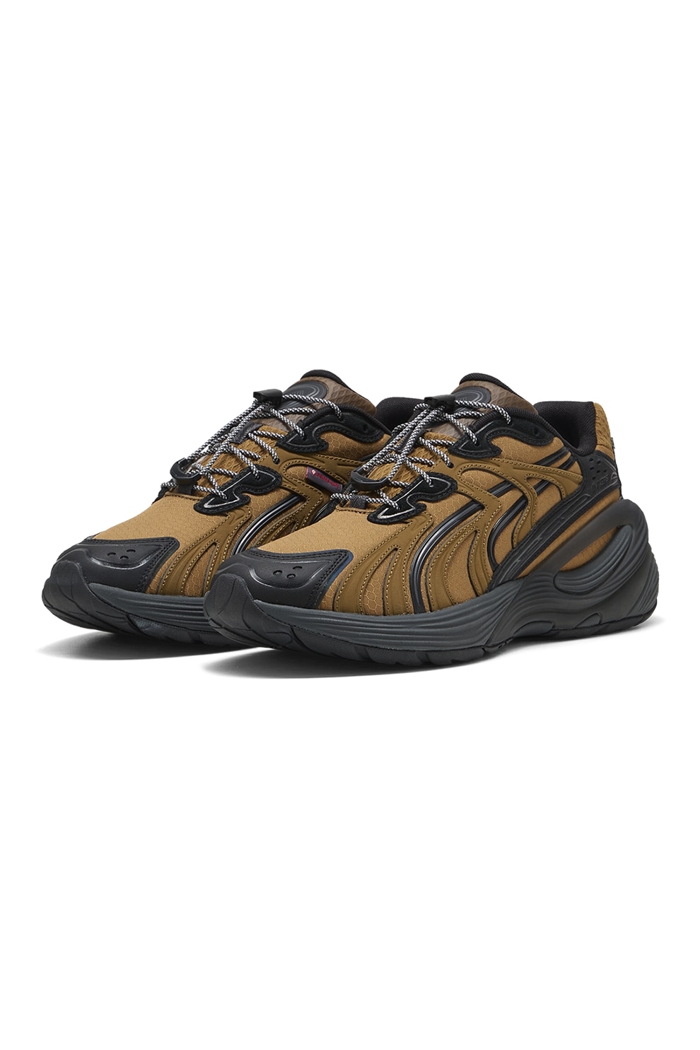 Puma, Pantofi sport Inverse Urban Explorer wedge, Negru, Maro Ocru