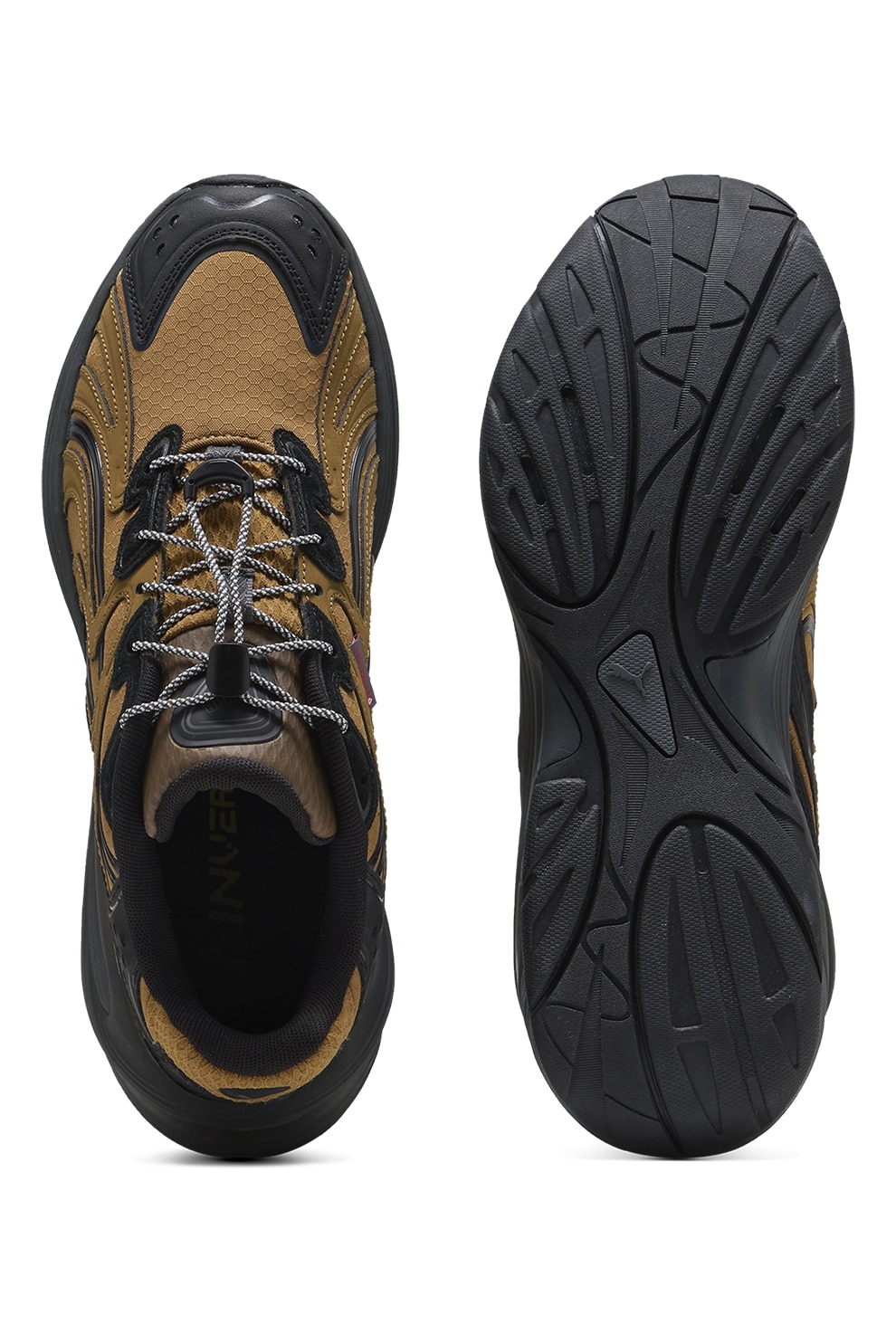 Puma, Pantofi sport Inverse Urban Explorer wedge, Negru, Maro Ocru