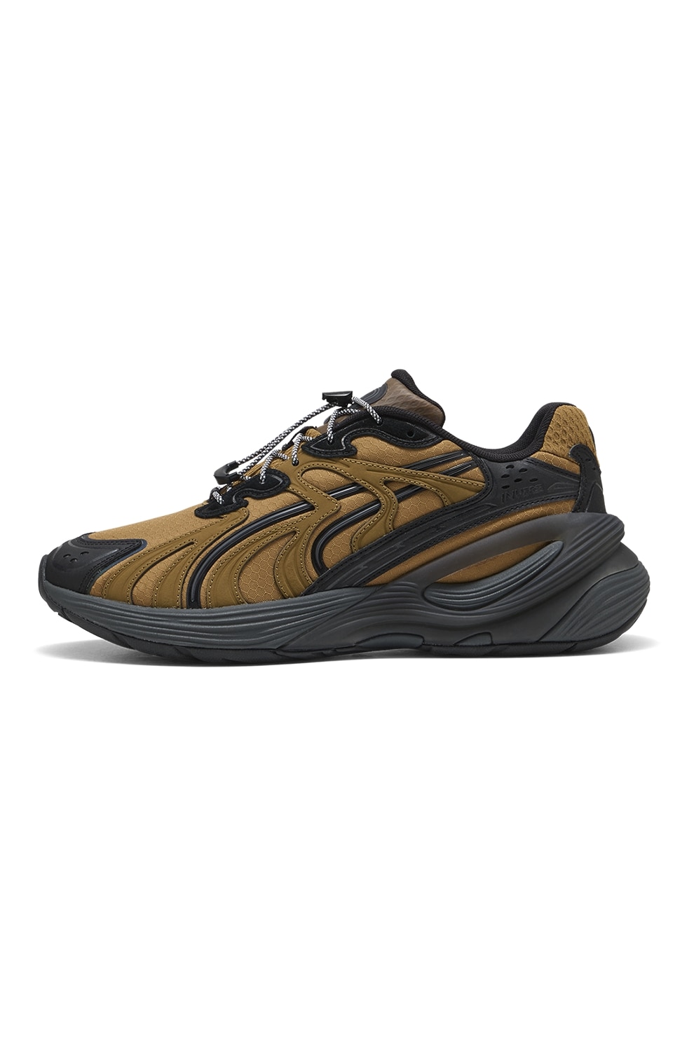 Puma, Pantofi sport Inverse Urban Explorer wedge, Negru, Maro Ocru