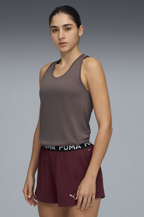 Puma, Top racerback pentru antrenament Train All Day, Maro inchis/Maro