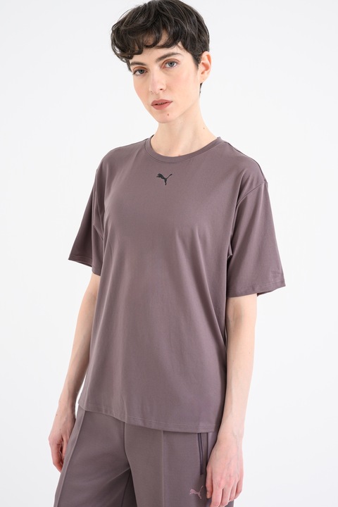 Puma, Tricou cu decolteu la baza gatului pentru fitness Tad Essential, Violet prafuit