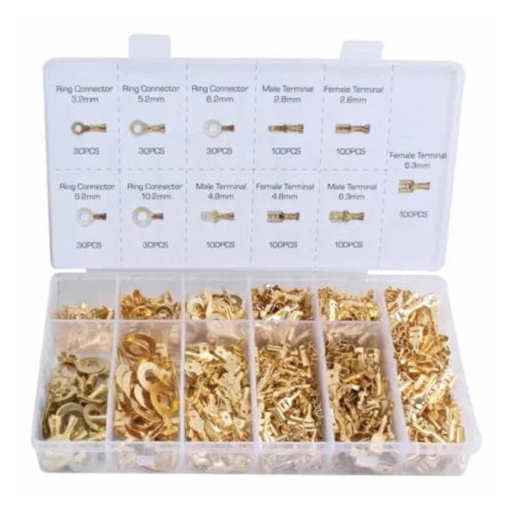 Set conectori electrici Asta, 750 bucati, marimi variate, cupru