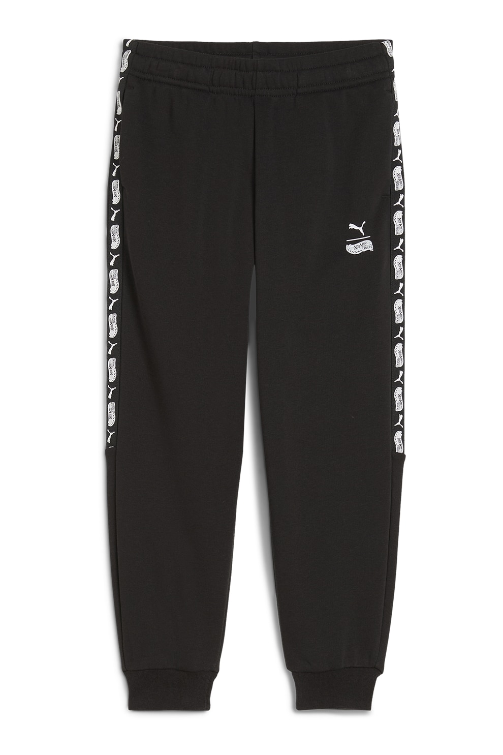 Puma, Pantaloni de trening cu logo, Alb, Negru, 98 CM
