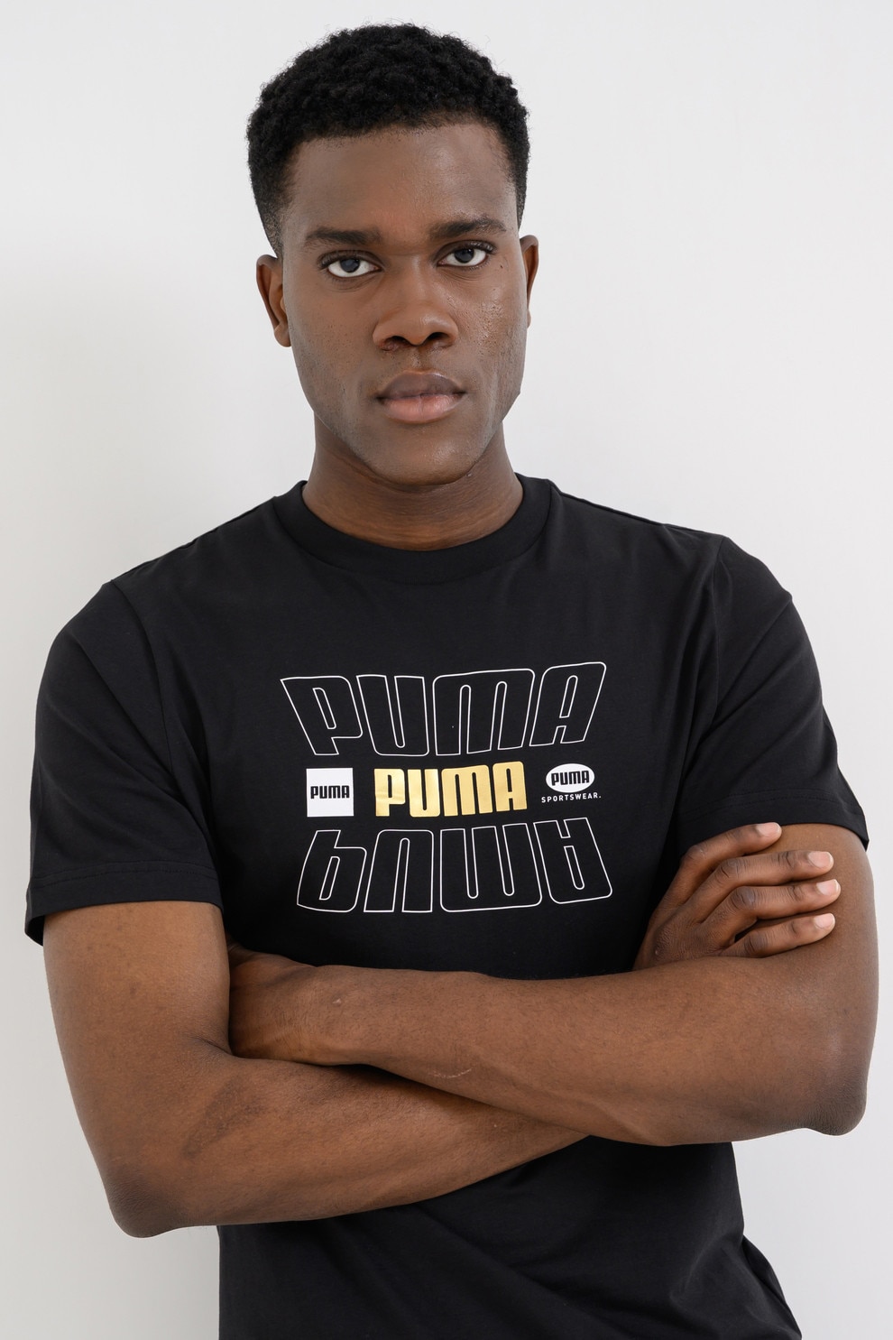 Puma,Men, Tricou cu imprimeu logo Ess Lab Holiday, Negru, XL