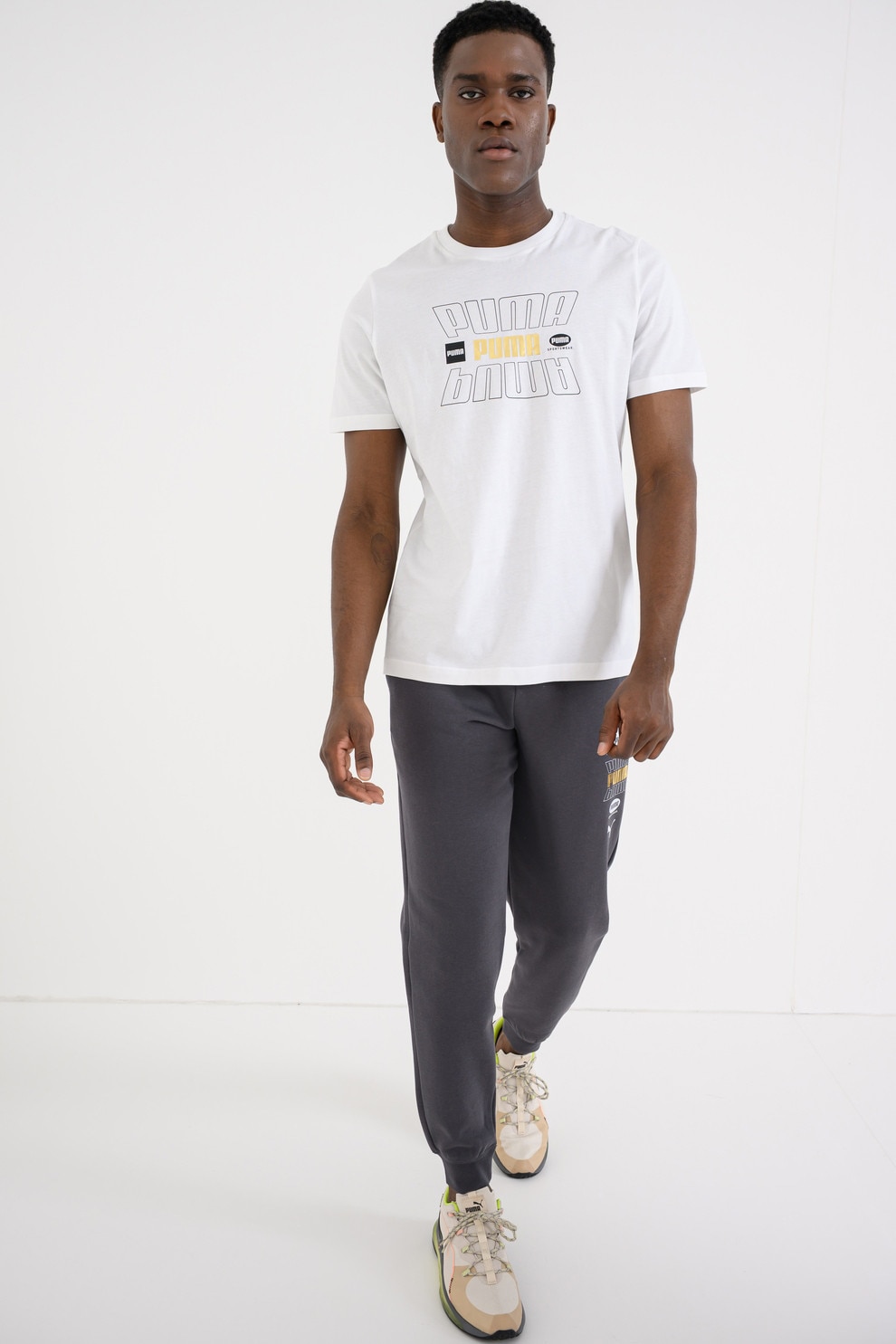 Puma,Men, Tricou cu imprimeu logo Ess Lab Holiday, Alb, M