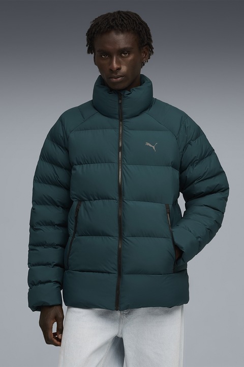 Puma, Geaca cu buzunare laterale cu fermoar Mono, Verde inchis