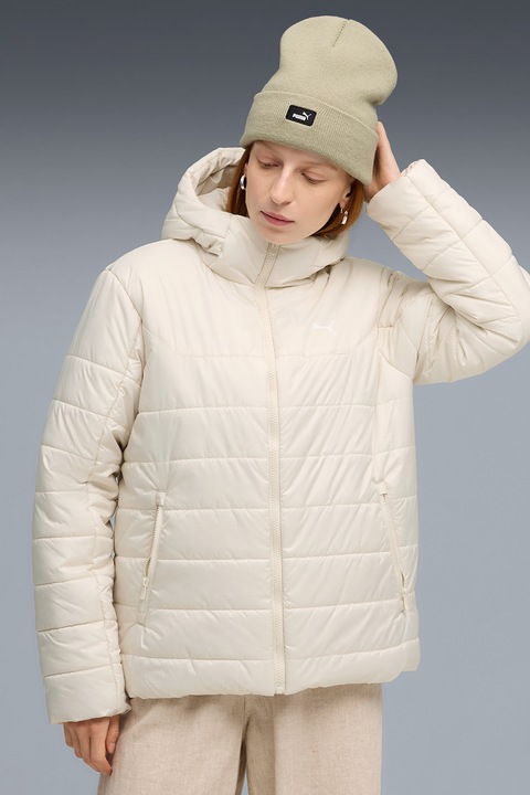 Puma, Капитонирано яке с качулка и лого, Мръснобял