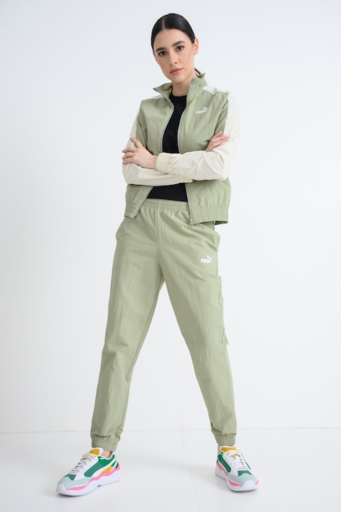 Puma, Trening cu imprimeu logo, Verde pal/Crem