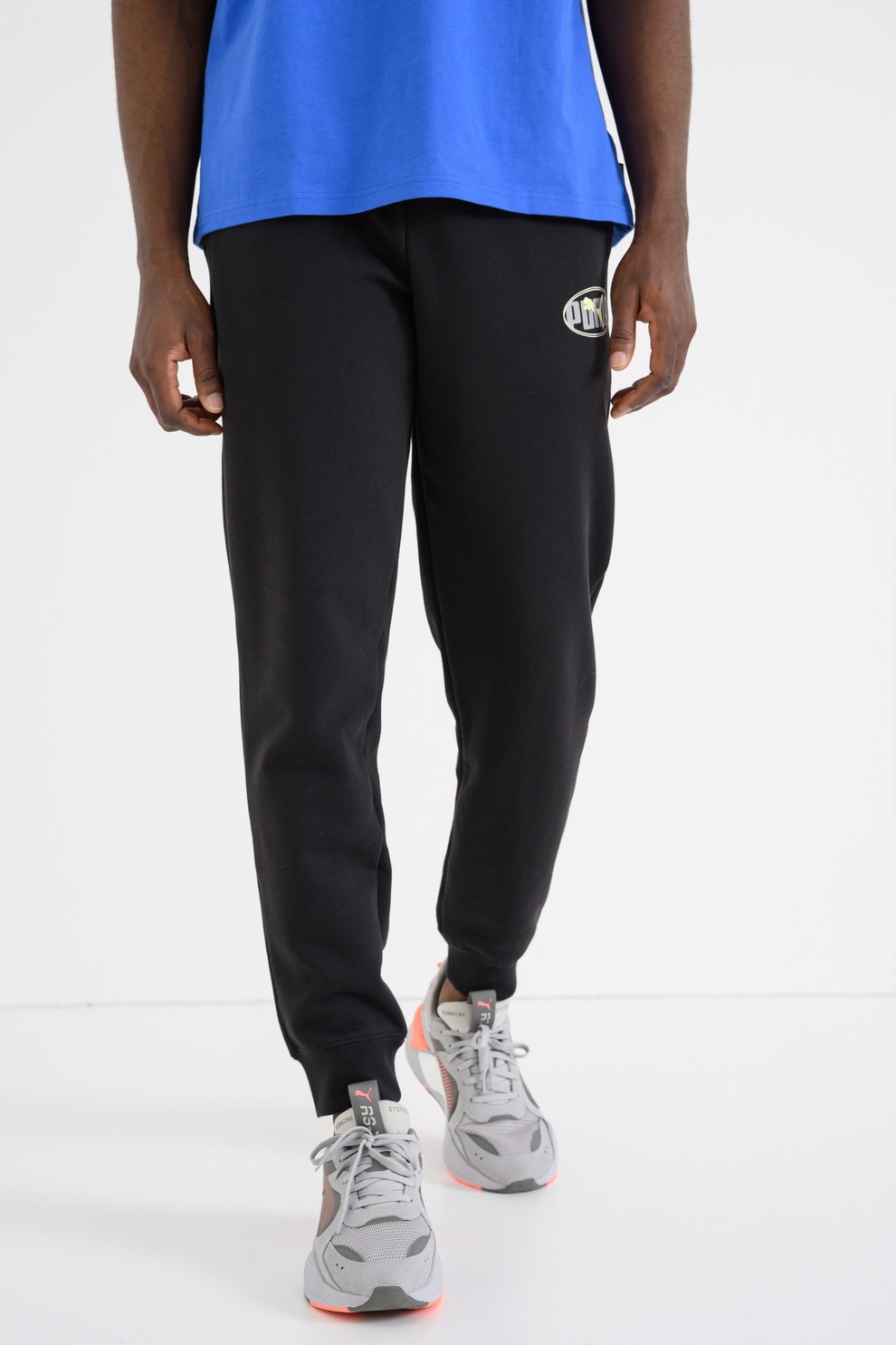 Puma,Men, Pantaloni de trening cu detaliu logo Ess Lab Execution, Negru stins, XXL