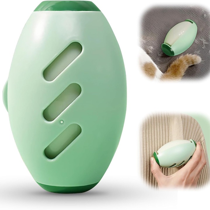Rola pentru Indepartarea Scamelor si Parului de Animale Miraza, Reutilizabila si Lavabila, pentru Haine si Mobilier, Portabila, Verde
