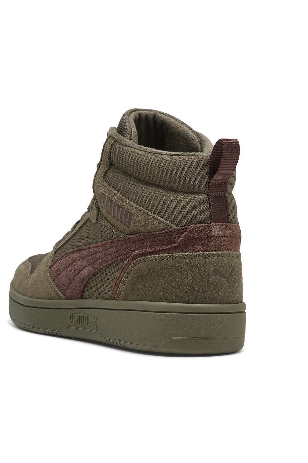 Puma, Pantofi sport cu piele intoarsa Rebound v6 WTR, Maro, verde ...