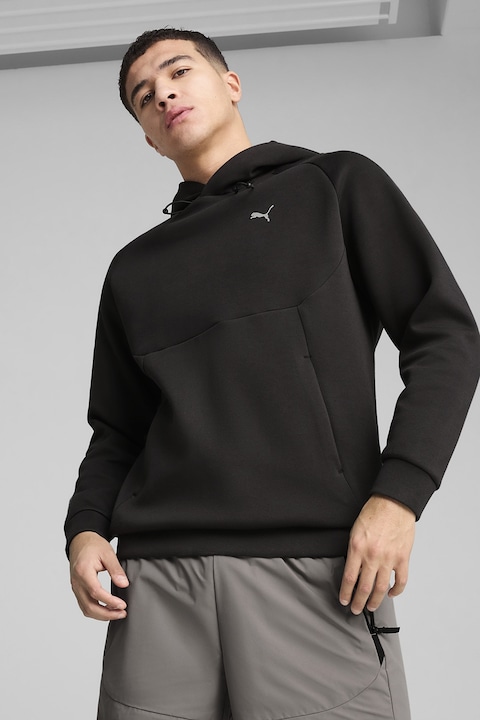 Puma, Hanorac relaxed-fit cu buzunar kangaroo, Negru/Gri