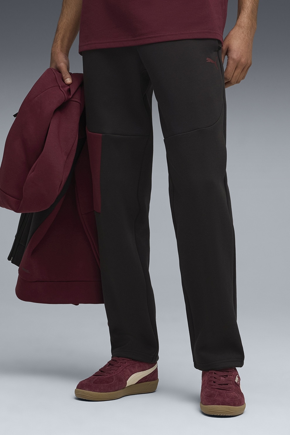 Puma, Pantaloni de trening cu banda elastica in talie, Negru, S