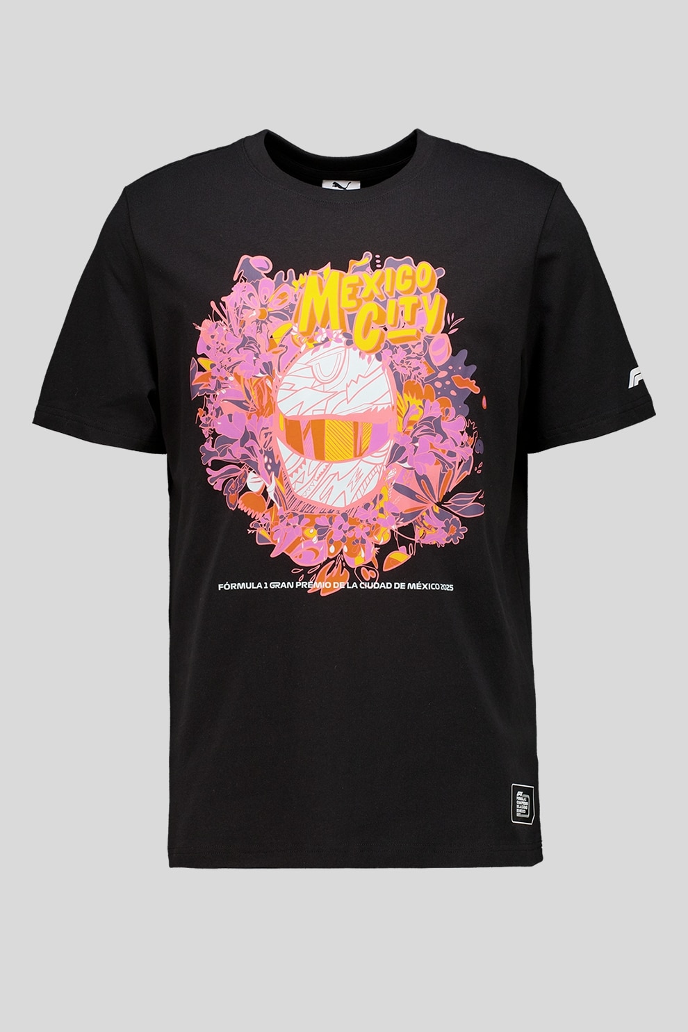 Puma, Tricou din bumbac cu imprimeu, Portocaliu, Lila, Negru, L