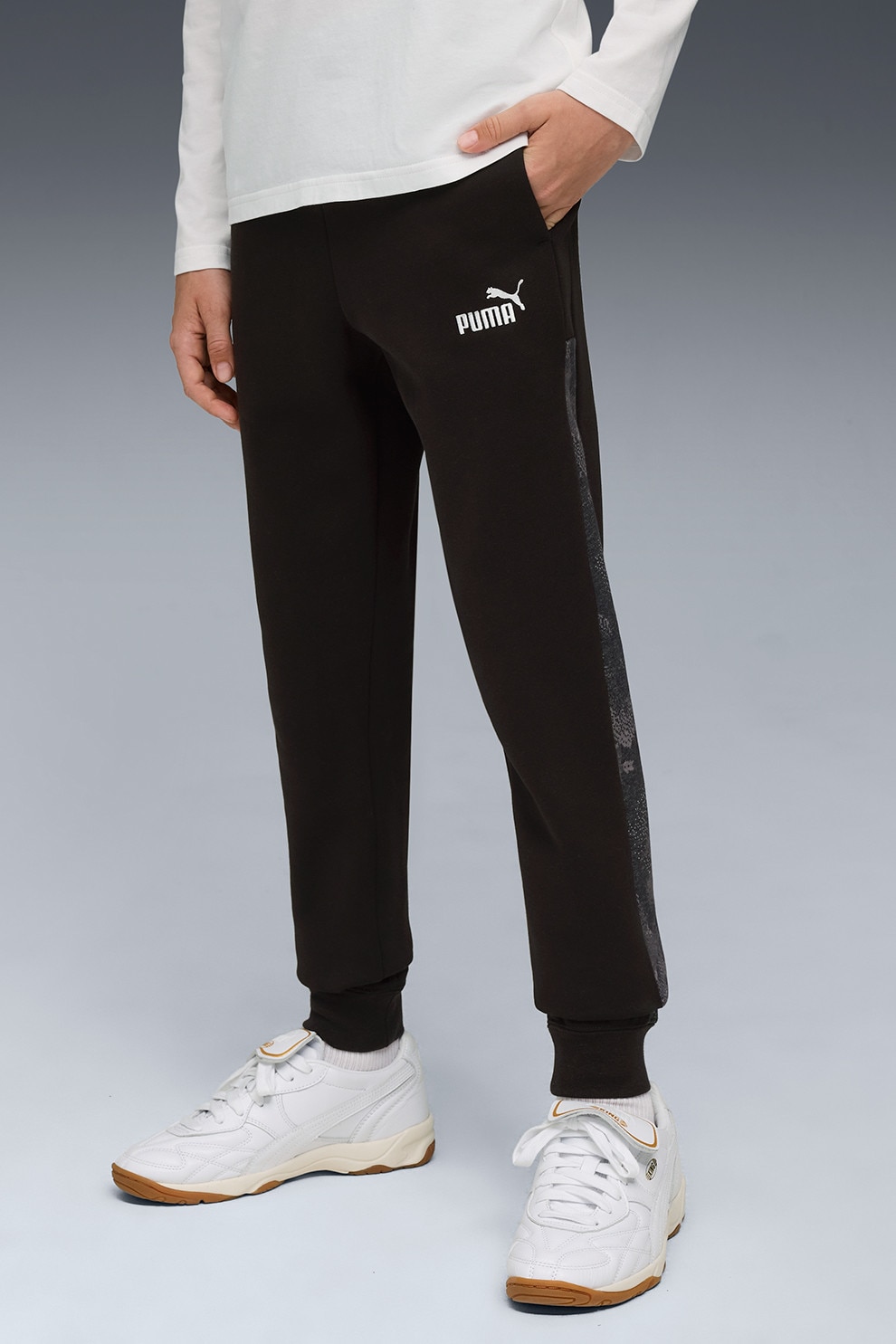 Puma, Pantaloni de trening Essentials Camo, Negru, 164 CM
