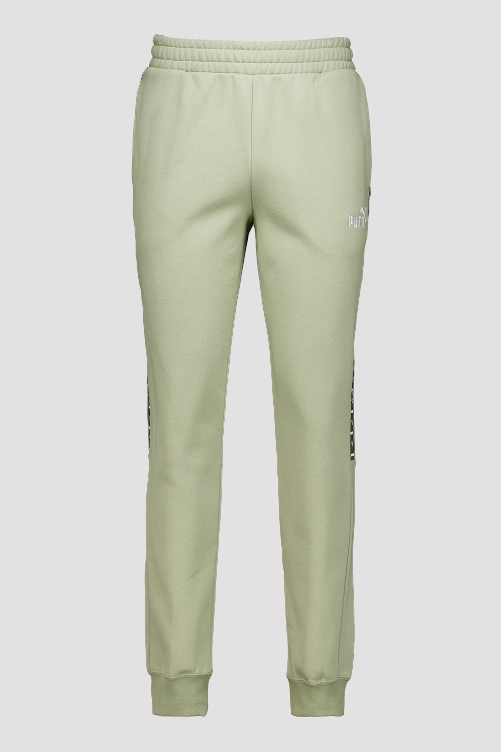 Puma, Pantaloni de trening conici cu benzi logo laterale, verde militar inchis, Verde sparanghel, M