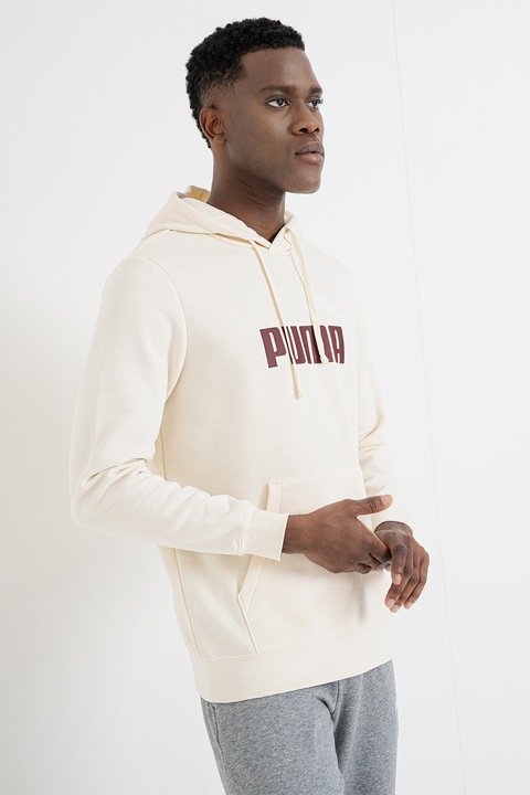 Puma, Hanorac cu logo Essentials, Crem